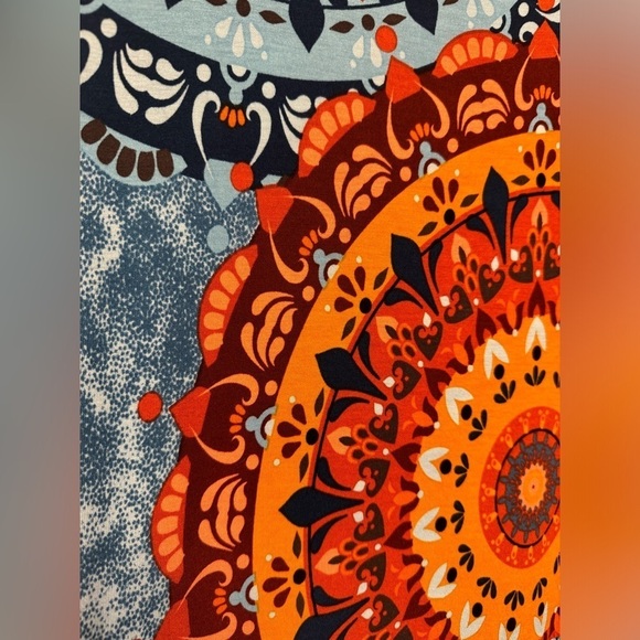 DB Moon Blue Orange Short Sleeve Dress Size L NWT - Picture 15 of 15